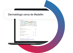vista principal de las busquedas en Google de dermatologos en Medellin